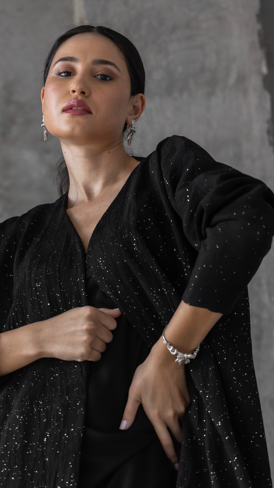 Silver Metallic Abaya