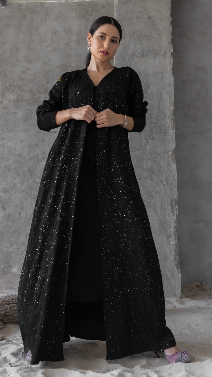 Silver Metallic Abaya