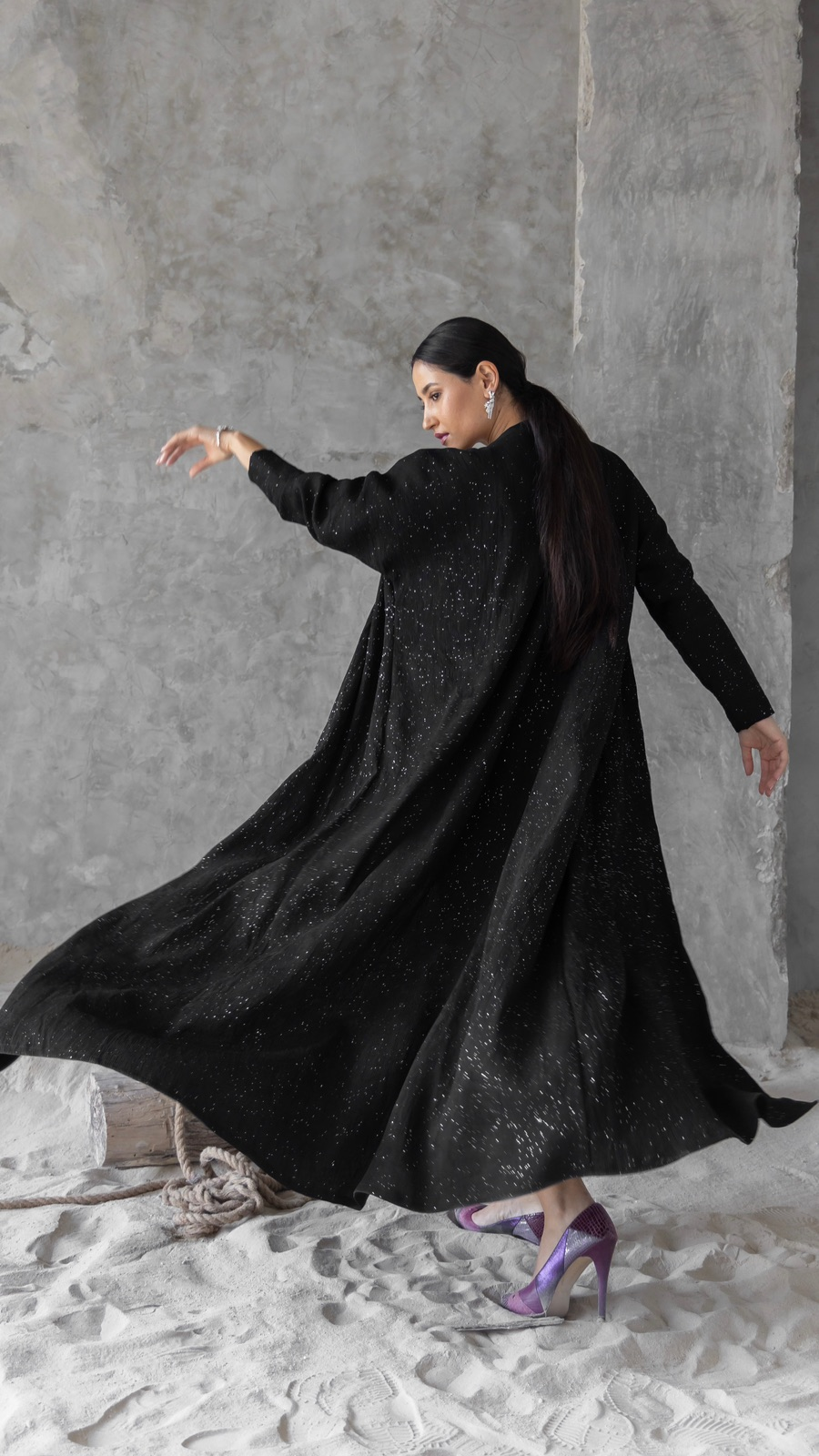 Silver Metallic Abaya