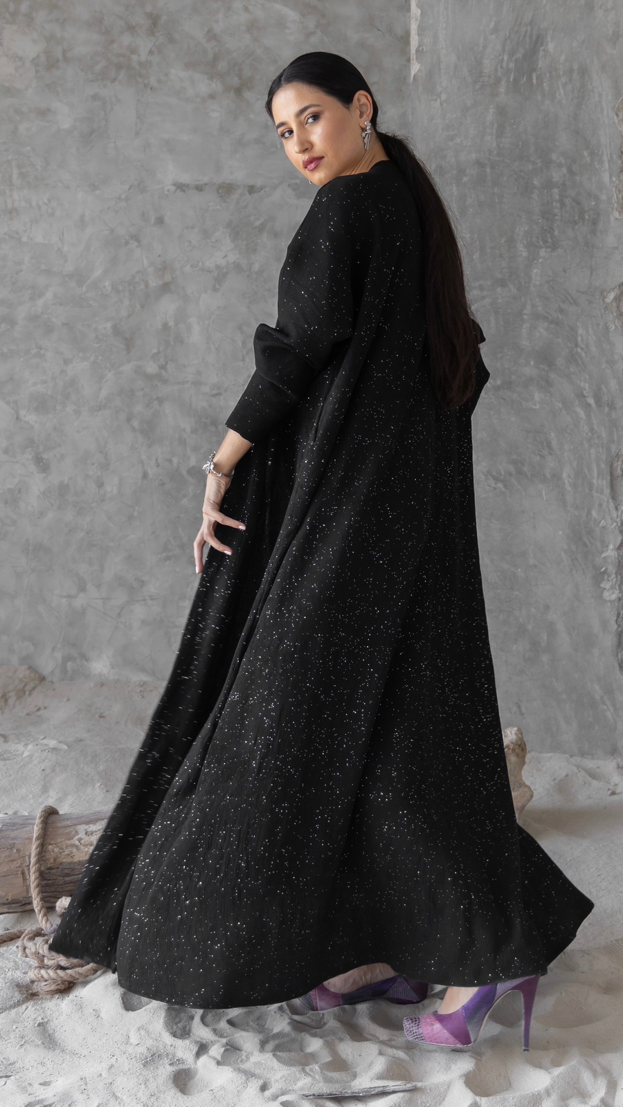 Silver Metallic Abaya