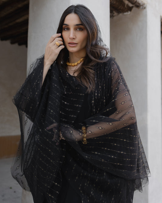 Tulle Abaya and Sheila عباة وشيلة تول