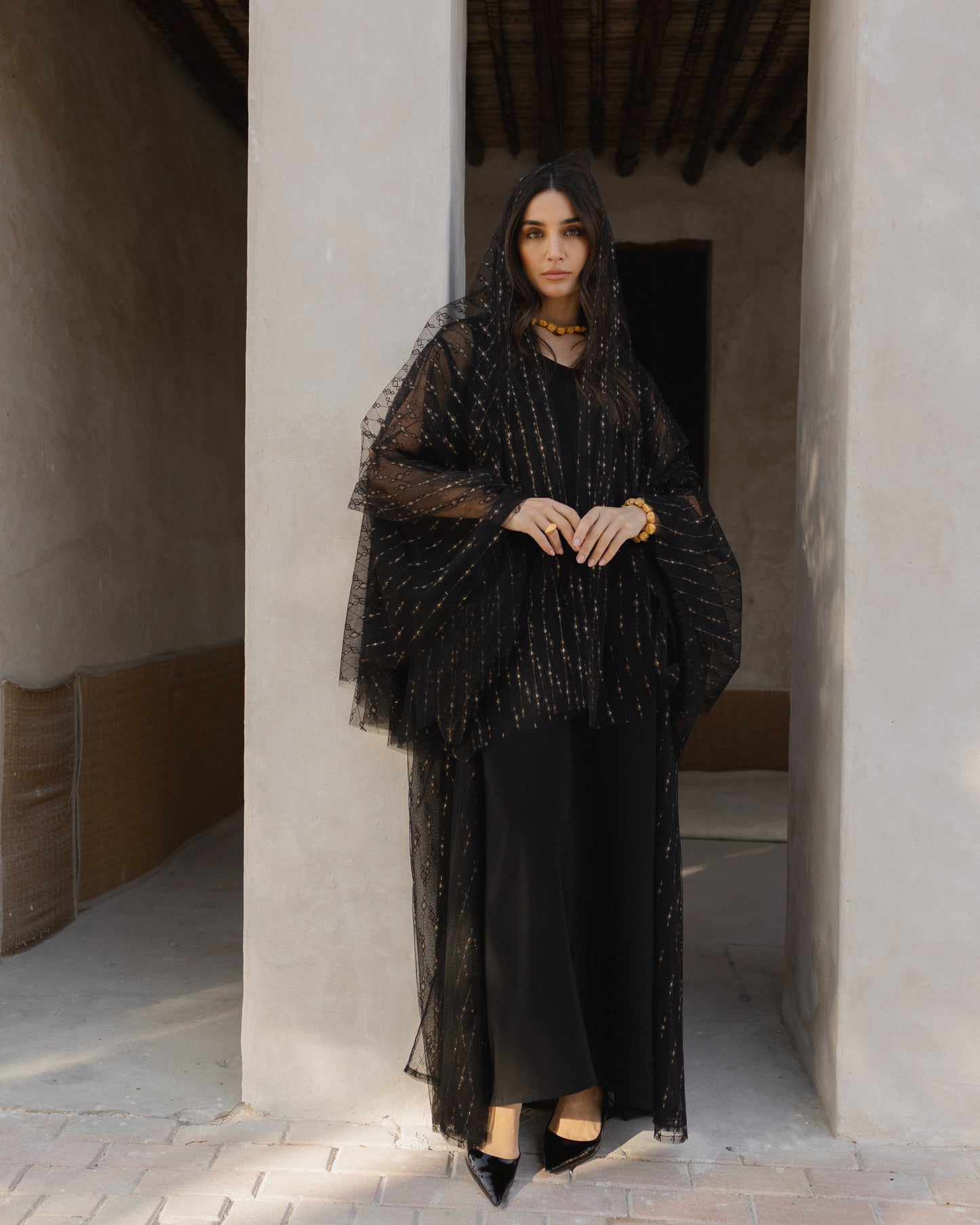 Tulle Abaya and Sheila عباة وشيلة تول