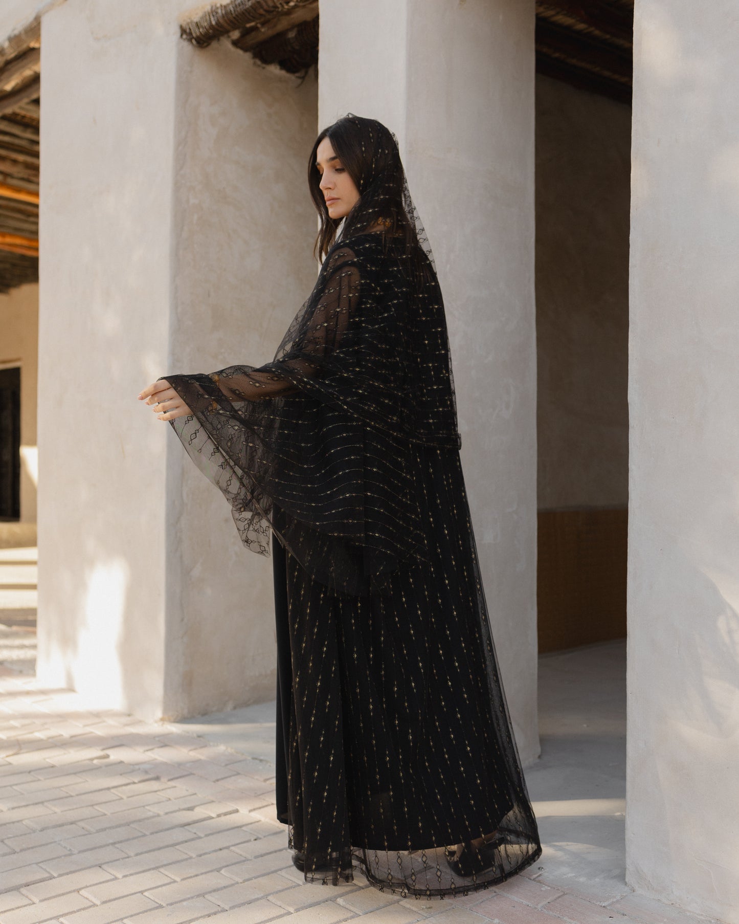 Tulle Abaya and Sheila عباة وشيلة تول