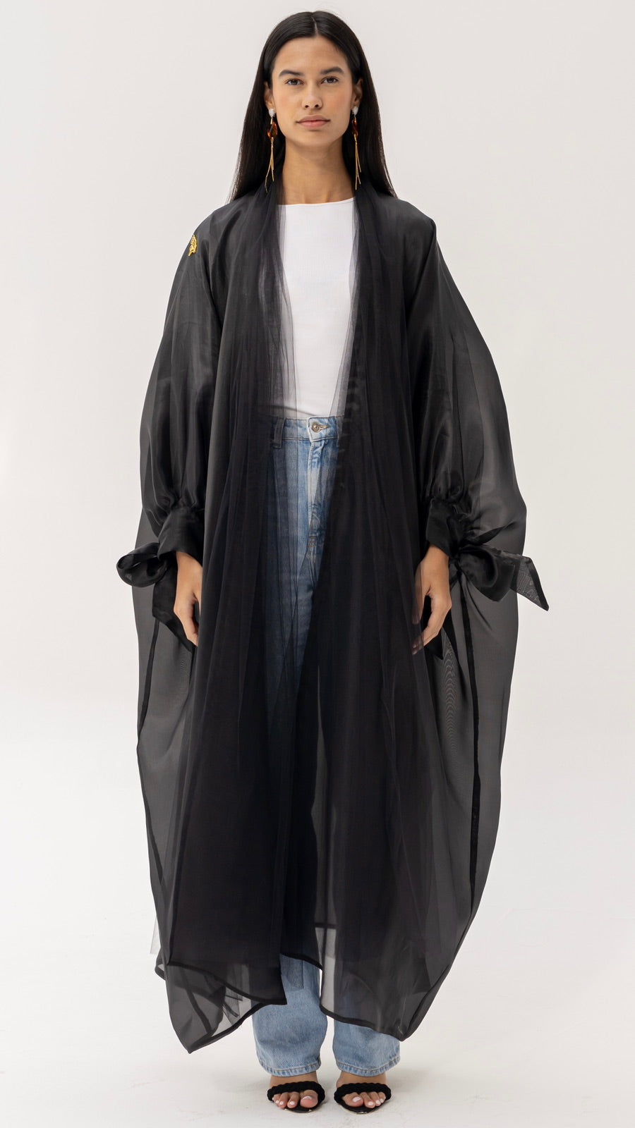 Black Organza and Tulle Abaya