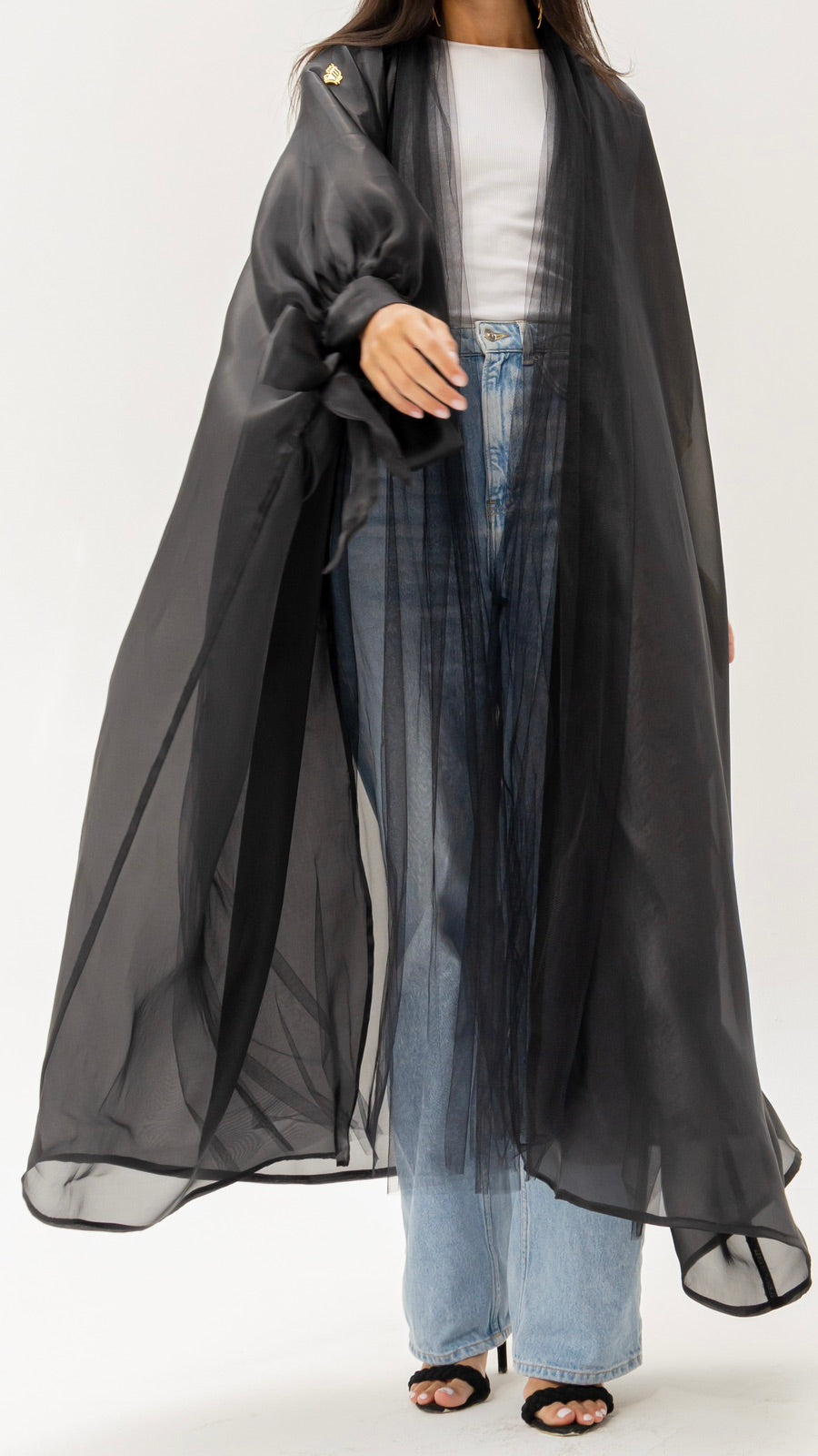 Black Organza and Tulle Abaya