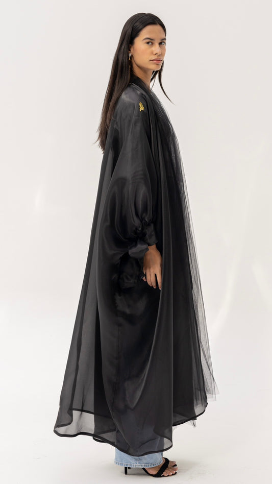 Black Organza and Tulle Abaya
