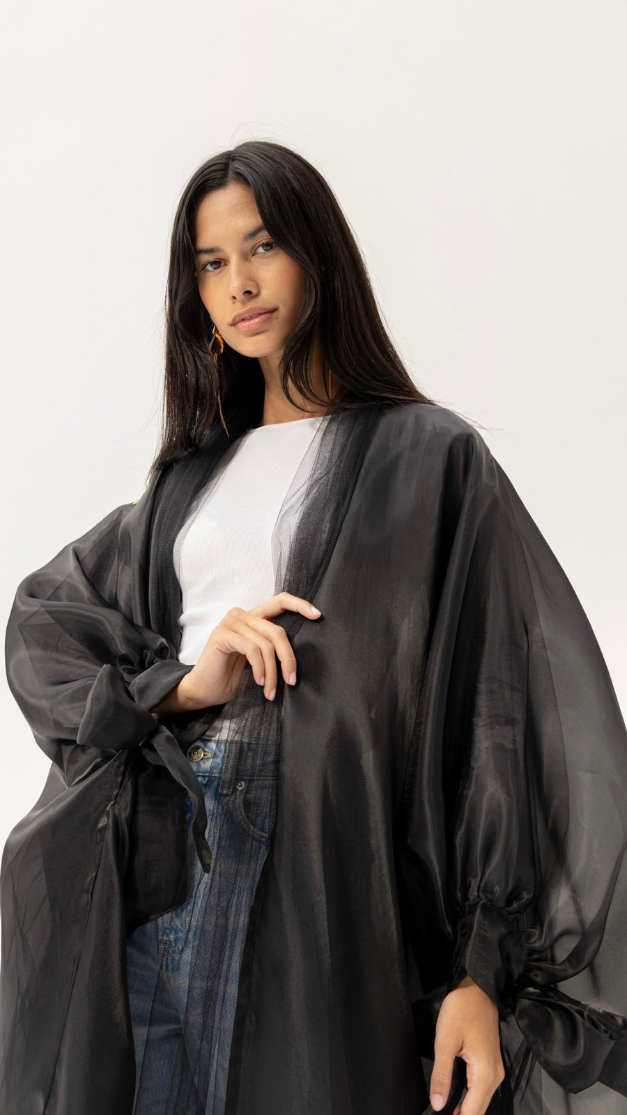 Black Organza and Tulle Abaya