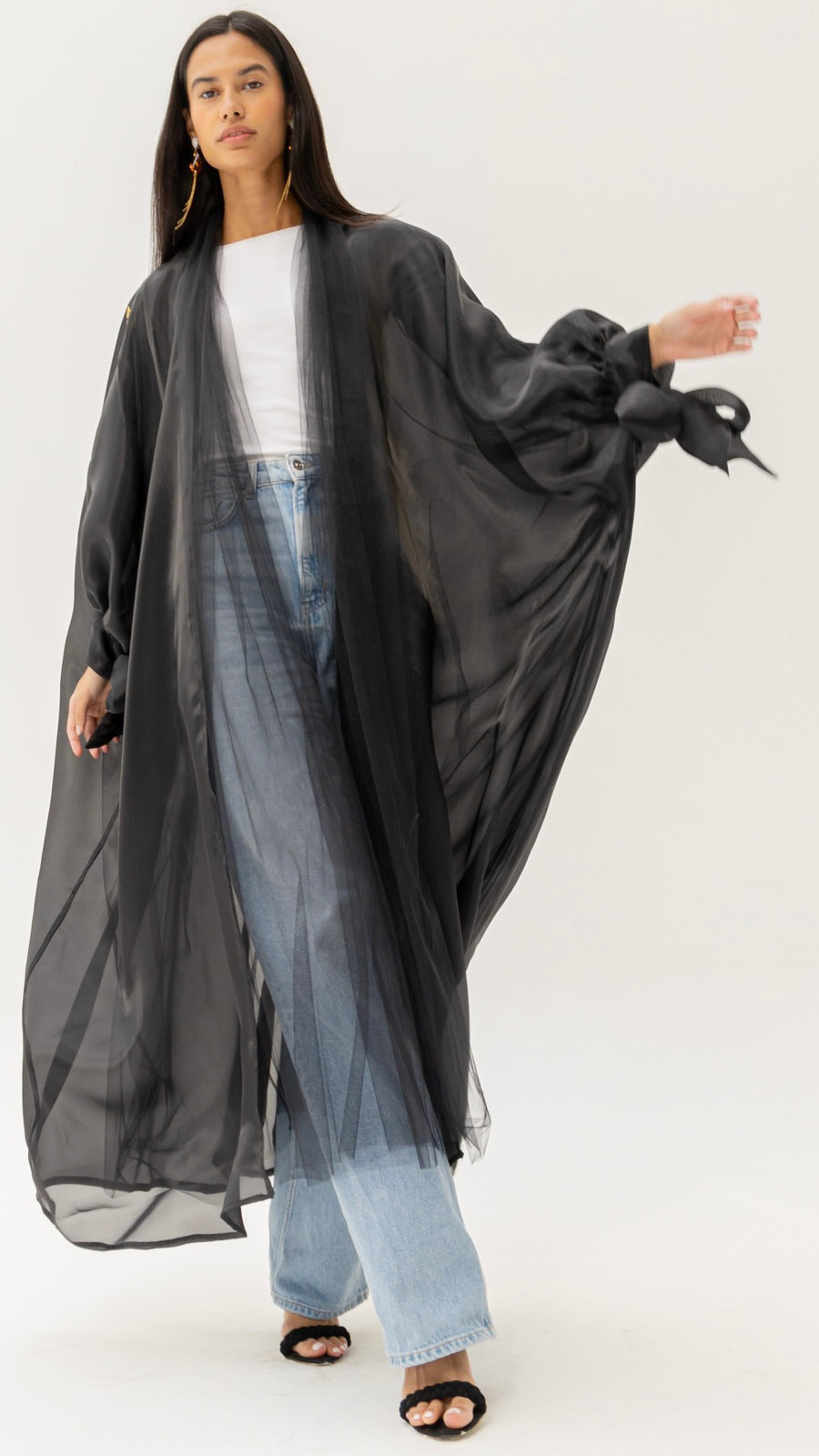Black Organza and Tulle Abaya