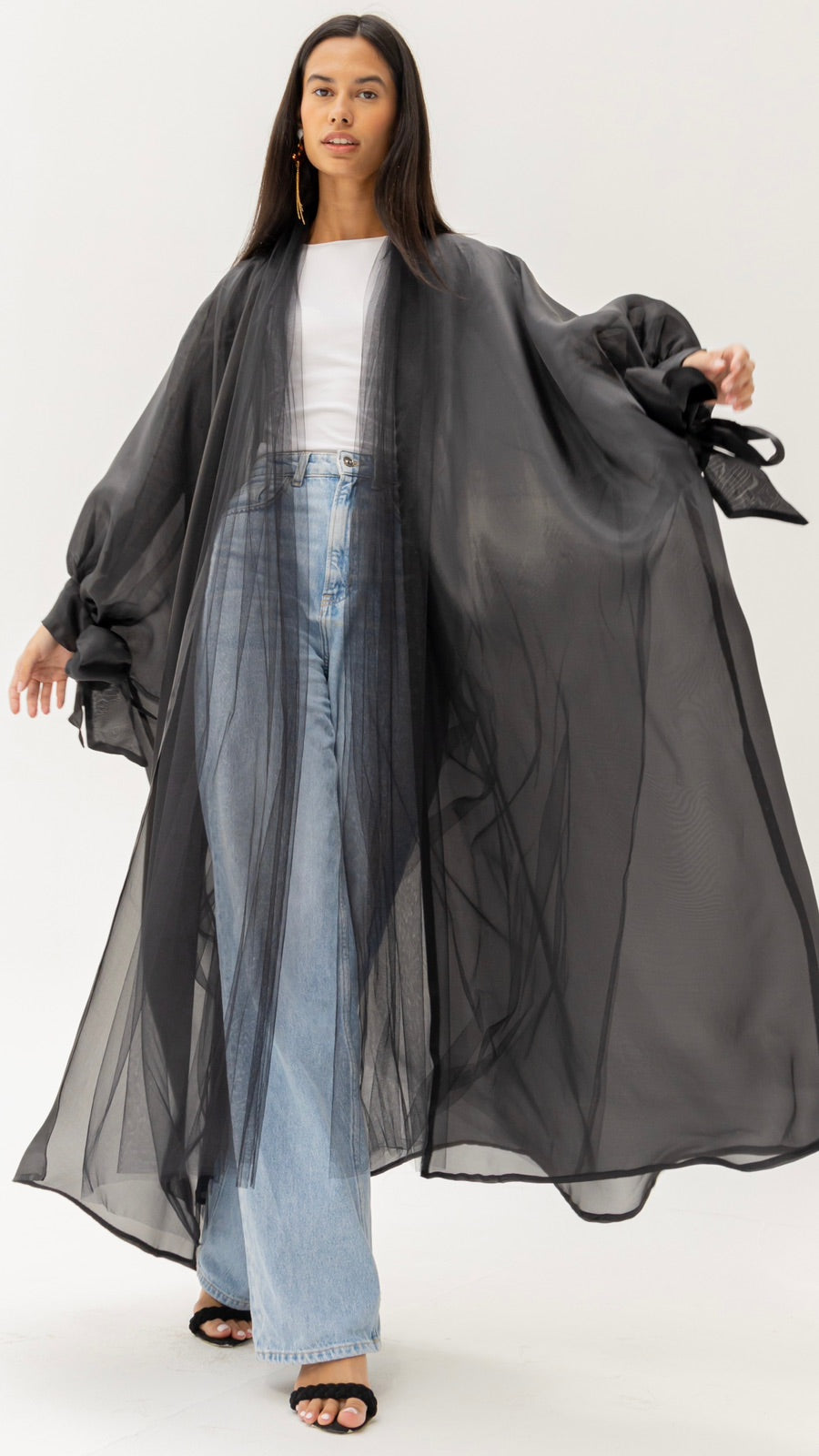 Black Organza and Tulle Abaya