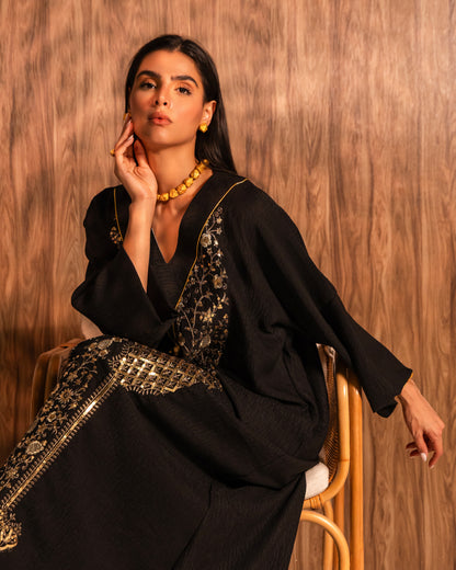 THE BLACK & GOLD EMBROIDERED KAFTAN