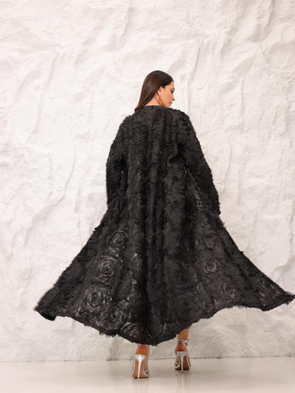 Laser Cut Organza Abaya