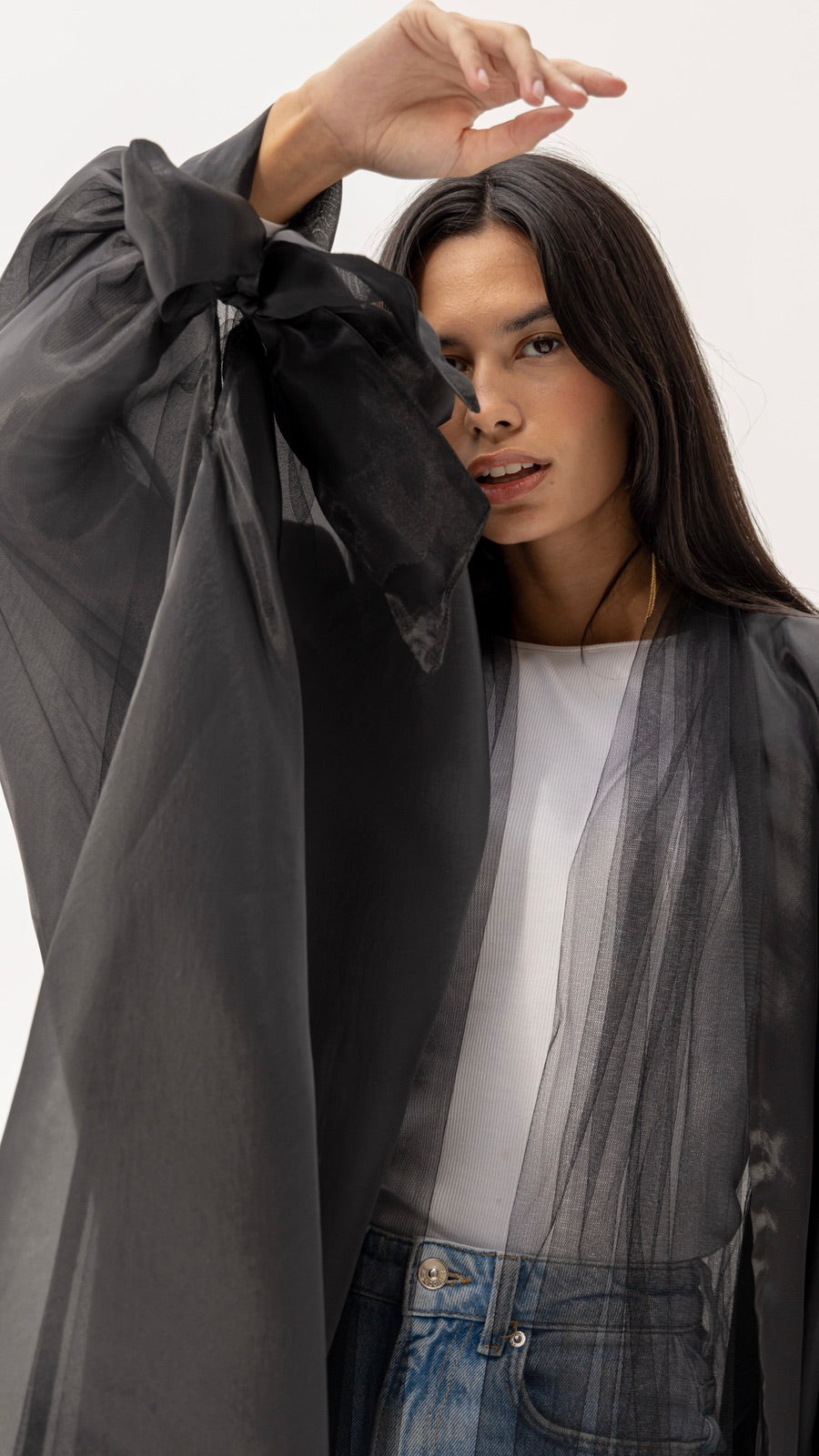 Black Organza and Tulle Abaya