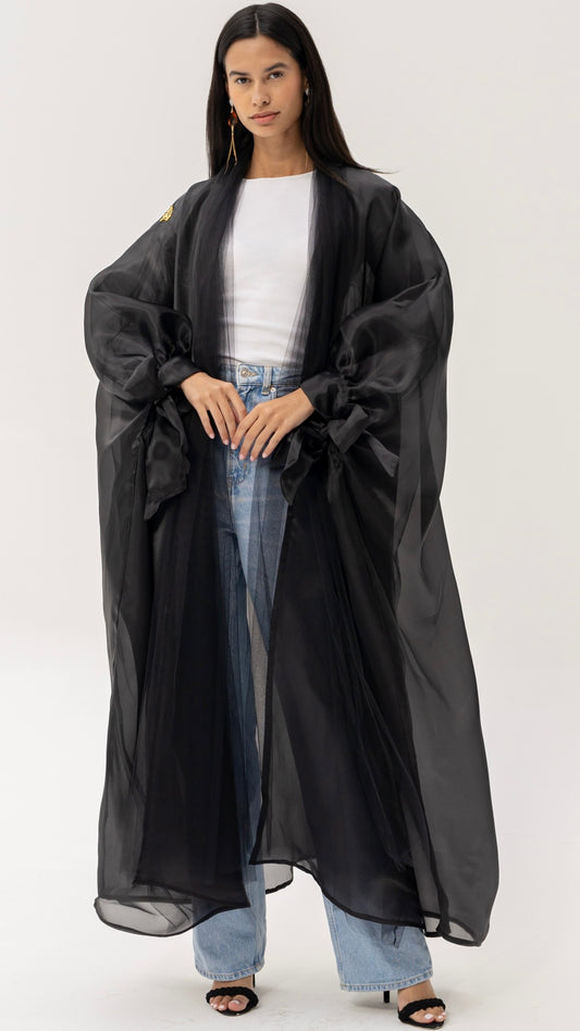 Black Organza and Tulle Abaya
